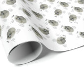 Poodle (wht) History Design Geschenkpapier (Rolleneckpunkt)