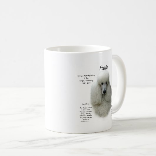 Poodle (wht) History Design Kaffeetasse (VorderseiteRechts)