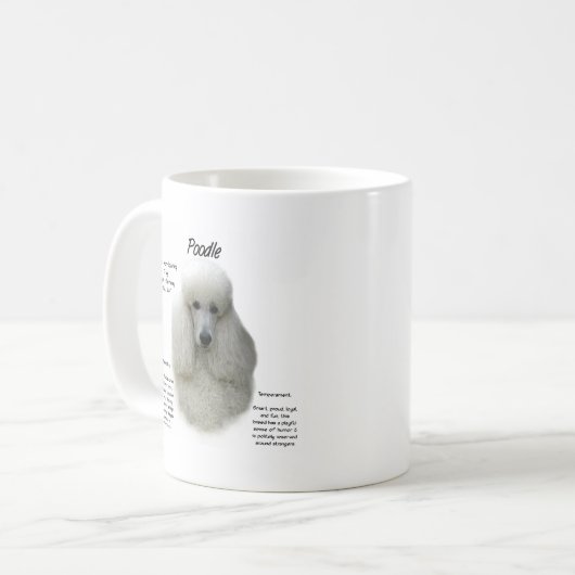 Poodle (wht) History Design Kaffeetasse (Vorderseite Links)