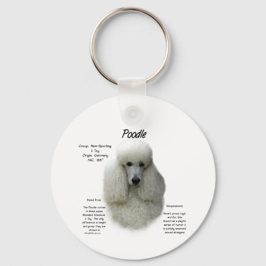 Poodle (wht) History Design Schlüsselanhänger (Vorderseite)