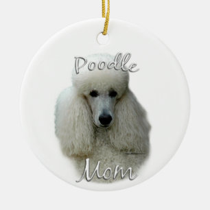 Poodle (wht) Mama 2 Keramik Ornament