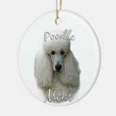 Poodle (wht) Mama 2 Keramik Ornament (Links)