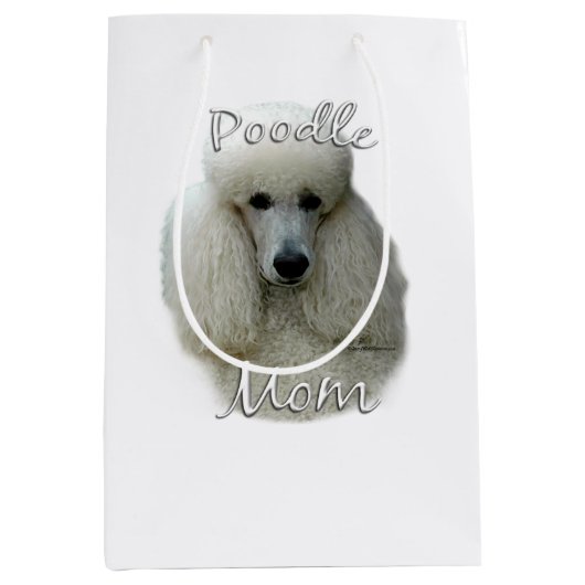 Poodle (wht) Mama 2 Mittlere Geschenktüte (Vorderseite)