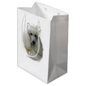 Poodle (wht) Mama 2 Mittlere Geschenktüte (Rückseite Schrägansicht)