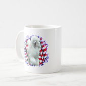 Poodle (wht) Patriot Kaffeetasse (Vorderseite Links)
