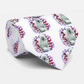 Poodle (wht) Patriot Krawatte (Gerollt)