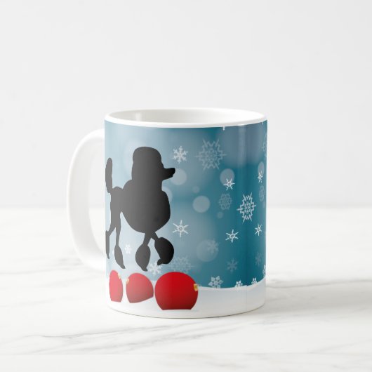 Poodle Winter Kaffeetasse (Vorderseite Links)