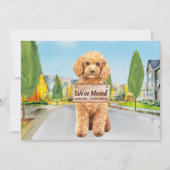Poodle Wir haben neue Adresse Niedlichen Hund bewe Ankündigung (Vorderseite)
