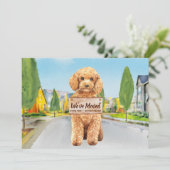 Poodle Wir haben neue Adresse Niedlichen Hund bewe Ankündigung (Stehend Vorderseite)