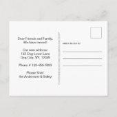 Poodle Wir haben neue Adresse Niedlichen Hund bewe Ankündigungspostkarte (Rückseite)