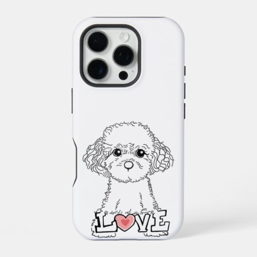 Poodle with Love Phonecase iPhone Hülle (Rückseite)