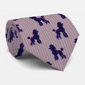 Poodle with Stripes Necktie Krawatte (Gerollt)