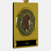 Poodle Wreath Banner-Ornament Gold (Rechts)