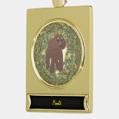 Poodle Wreath Banner-Ornament Gold (Links)