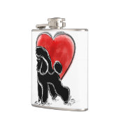 Poodle Zeichnend Flachmann (Links)