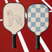 Poodle, zeichnend Hund Pickleball Schläger