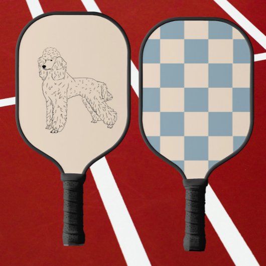 Poodle, zeichnend Hund Pickleball Schläger