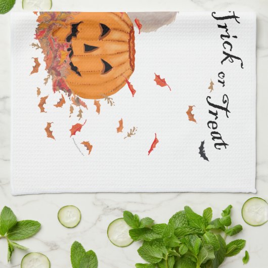 Poodle zu Halloween Geschirrtuch (Gefaltet)