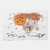 Poodle zu Halloween Geschirrtuch (Horizontal)