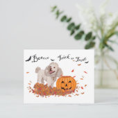 Poodle zu Halloween Postkarte (Stehend Vorderseite)