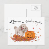 Poodle zu Halloween Postkarte (Vorne/Hinten)