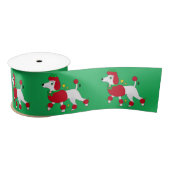 Poodle zu Weihnachten verkleidet und bereit zum 3" Satinband (Spule)