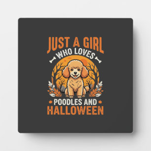 Poodles Halloween Mädchen Hunde Liebhaber Design_1 Fotoplatte