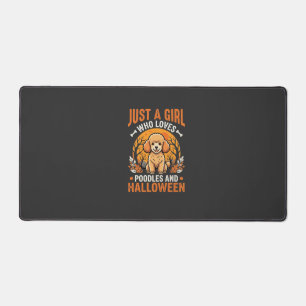 Poodles Halloween Mädchen Hunde Liebhaber Design_1 Schreibtischunterlage