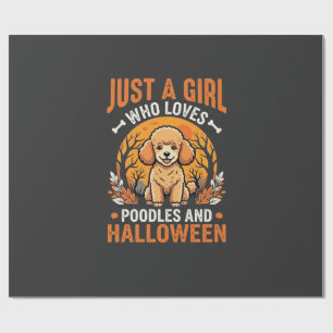 Poodles Halloween Mädchen Hundeliebhaber Design_1 Geschenkpapier