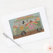 Poodles in Hippy Van Rechteckiger Aufkleber (Umschlag)