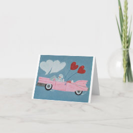 Poodles in Pink Convertible Einladung