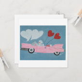Poodles in Pink Convertible Karte (Vorderseite/Rückseite Beispiel)