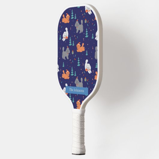 Poodles Lovers Weihnachts-Individuelle Name Pickleball Schläger (Links)