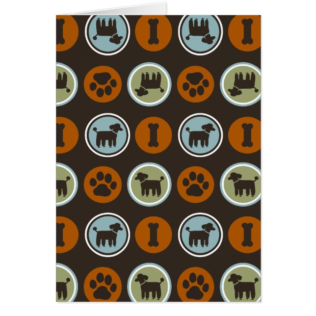 Poodles Muster mit Paw Prints und Dog Biscuits (Vorne)