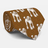 Poodles on Brown Background Tie Krawatte (Gerollt)