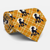 Poodles on Orange Plaid Neck Tie Krawatte (Gerollt)