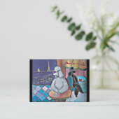 Poodles Paris Café Business Card Visitenkarte (Stehend Vorderseite)