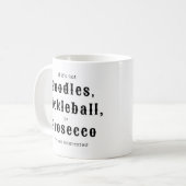 Poodles Pickleball Prosecco Kaffeetasse (Vorderseite Links)