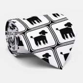 Poodles Schwarz/Weiß | Cooler Hund Lover Krawatte (Gerollt)