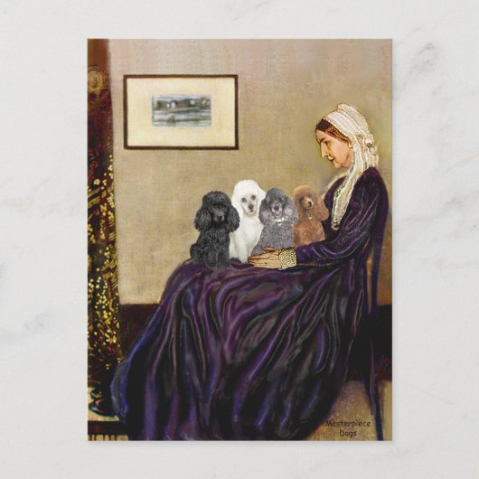 Poodles (vier) - Whistler's Mutter Postkarte (Vorderseite)