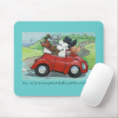 Poodles Vintag Convertible Scripture Mousepad (Mit Mouse)