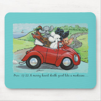 Poodles Vintag Convertible Scripture Mousepad