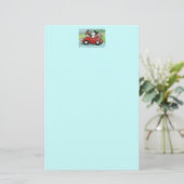 Poodles Vintag Convertible Scripture Stationery Briefpapier (Stehend Vorderseite)