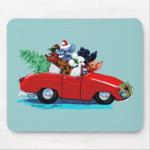 Poodles Weihnachtsfest Mousepad