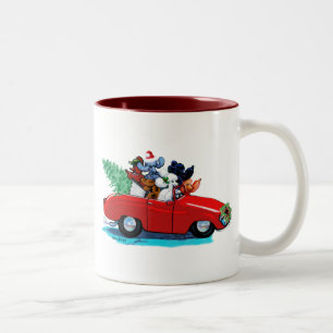Poodles Weihnachtsfest Zweifarbige Tasse