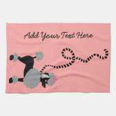 Poodrock Retro Pink Black 50er Personalisiert Handtuch (Horizontal)