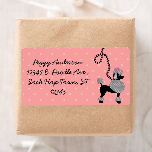 Poodrock Retro Rosa und Schwarzer 50er Personalisi (Insitu)