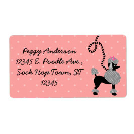 Poodrock Retro Rosa und Schwarzer 50er Personalisi