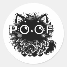 Poof Cat Runder Aufkleber