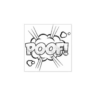 POOF! Vintages Comic Buch Steampunk Pop Kunst Gummistempel